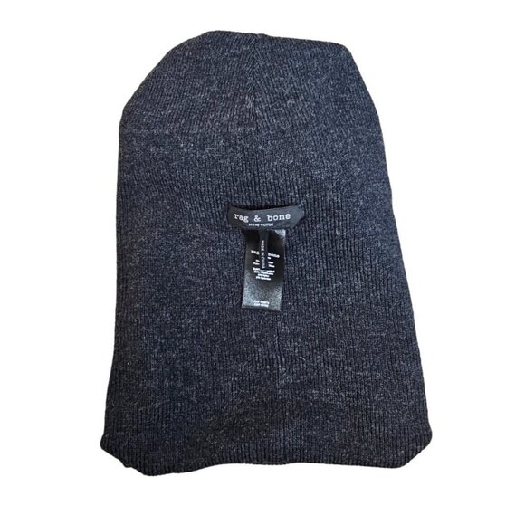 New without Tags Rag & Bone Addison Wool Beanie Black - Picture 6 of 9
